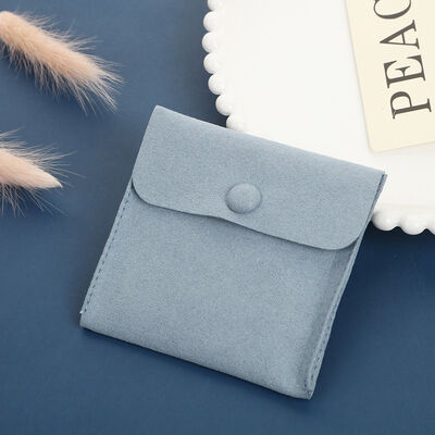 Light Luxury Jewelry Storage Packaging Jewelry Earrings Necklace Universal Packaging Double-sided Suede Exquisite Snap Button En